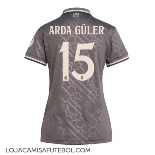 Camisa de Futebol Real Madrid Arda Guler #15 Equipamento Alternativo Mulheres 2024-25 Manga Curta